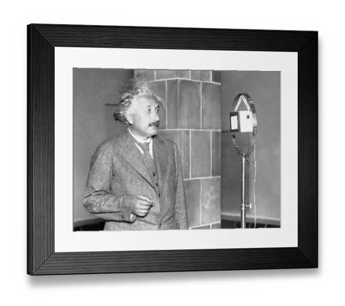 Framed Print : Albert Einstein Congratulating Thomas Edison via Radio Framed Print : Albert Einstein Congratulating Thomas Edison via Radio
