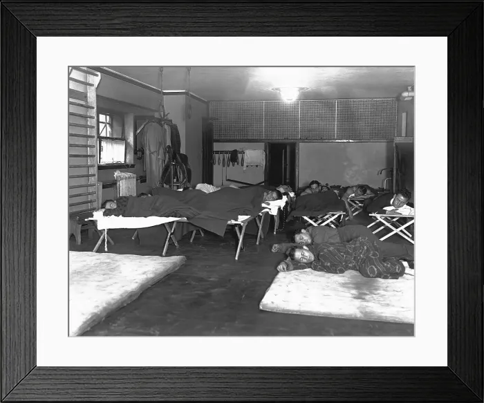 Framed Print : Stock Traders Sleeping after 1929 Crash Framed Print : Stock Traders Sleeping after 1929 Crash