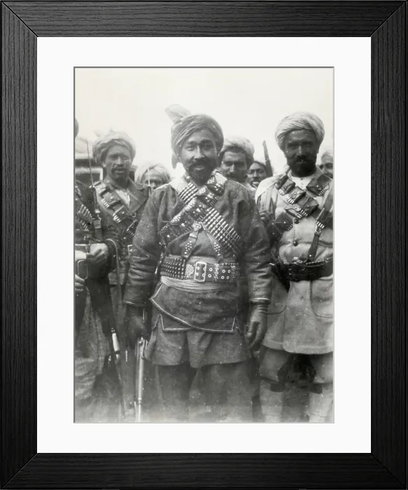 Framed Print : Tajik Rebel Habibullah Khan Amidst Followers Framed Print : Tajik Rebel Habibullah Khan Amidst Followers