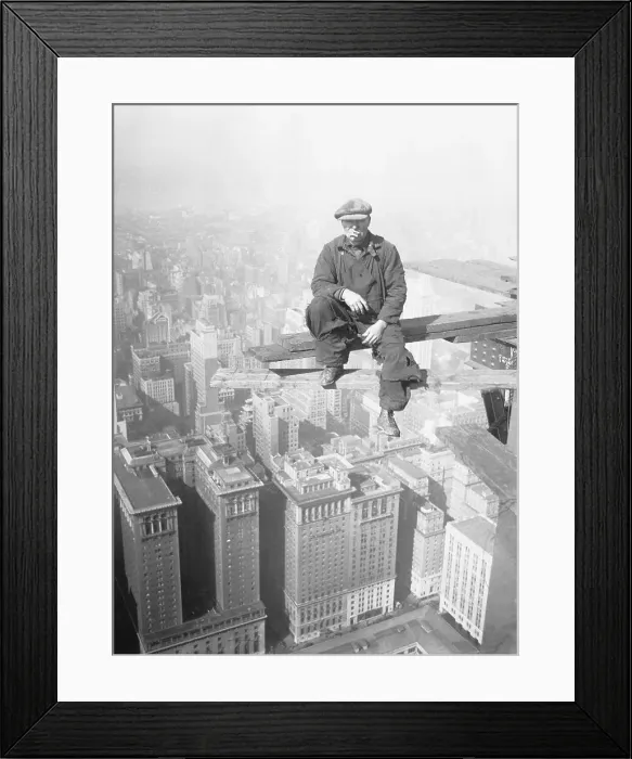 Framed Print : Architectural Worker on Skyscraper Beam Framed Print : Architectural Worker on Skyscraper Beam
