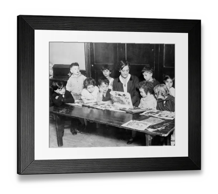 Framed Print : Ruth McCormick Visiting Children Framed Print : Ruth McCormick Visiting Children