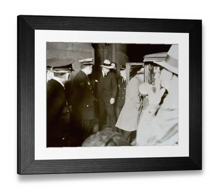 Framed Print : Gangster Al Capone Leaving Court House