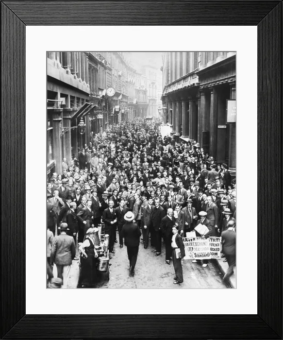 Framed Print : Huge Crowd with Hatry Sign in London Street Framed Print : Huge Crowd with Hatry Sign in London Street