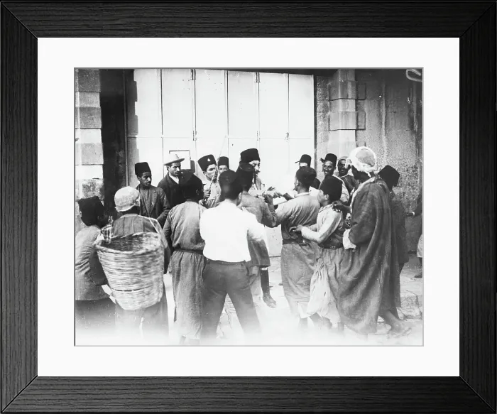 Framed Print : Palestinians Listen to British Proclamation Framed Print : Palestinians Listen to British Proclamation
