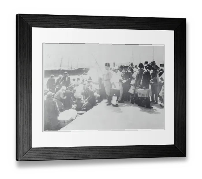 Framed Print : Immigrants Waiting at Port Framed Print : Immigrants Waiting at Port