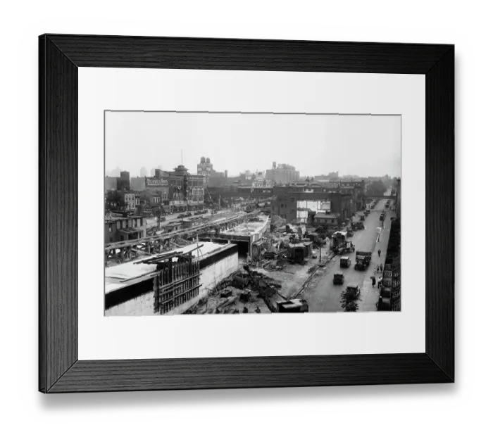 Framed Print : 10th Street & 4th Avenue Subway Construction, 1929 Framed Print : 10th Street & 4th Avenue Subway Construction, 1929