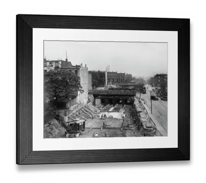 Framed Print : Smith & 4th Place Subway Construction, 1929 Framed Print : Smith & 4th Place Subway Construction, 1929