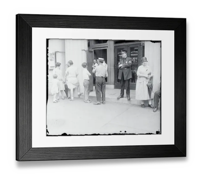 Framed Print : People Outside Bank Framed Print : People Outside Bank