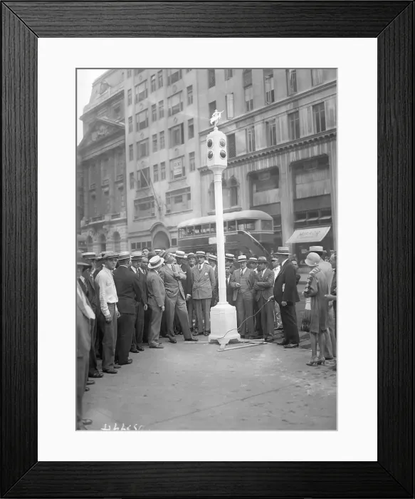 Framed Print : Grover Whalen Inspects New Traffic Lights Framed Print : Grover Whalen Inspects New Traffic Lights