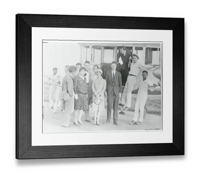 Framed Print : Charles and Anne Lindbergh After Dirigible Flight