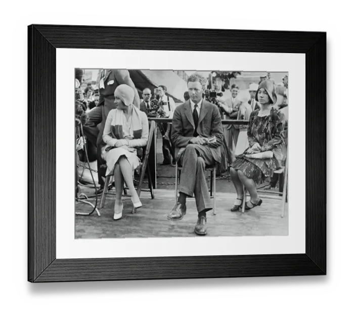 Framed Print : Portrait of Charles and Anne Lindbergh with Gloria Swanson Framed Print : Portrait of Charles and Anne Lindbergh with Gloria Swanson