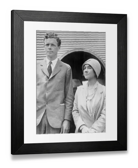 Framed Print : Portrait of Charles Lindbergh and His Wife Anne Framed Print : Portrait of Charles Lindbergh and His Wife Anne
