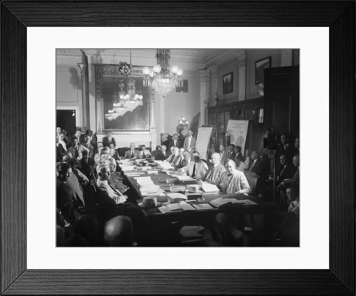 Framed Print : Senate Finance Committe During Meeting Framed Print : Senate Finance Committe During Meeting