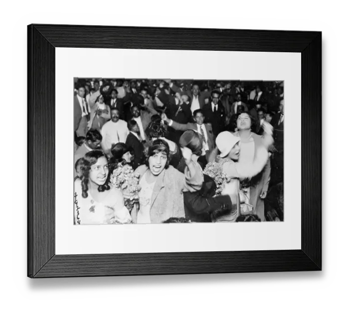 Framed Print : Women Cheering for Mexican Presidential Candidate Framed Print : Women Cheering for Mexican Presidential Candidate