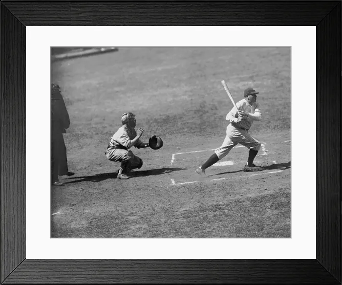 Framed Print : Babe Ruth Swinging Bat