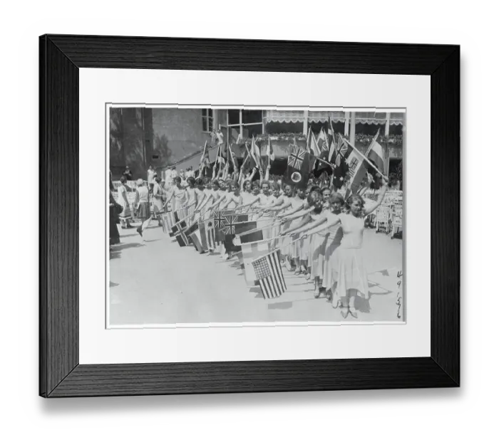 Framed Print : Women Holding Flags of Various Countries Framed Print : Women Holding Flags of Various Countries