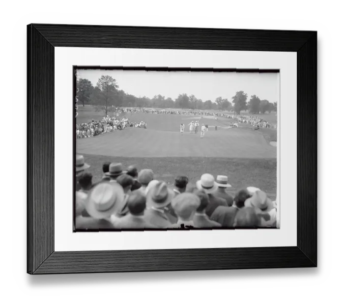 Framed Print : Golfers Watching Tournament Action Framed Print : Golfers Watching Tournament Action