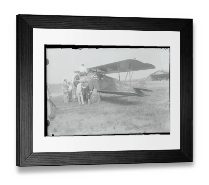 Framed Print : Aviators Beside Aircraft