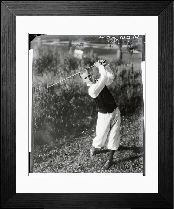 Framed Print : Johnny Goodman Playing Golf