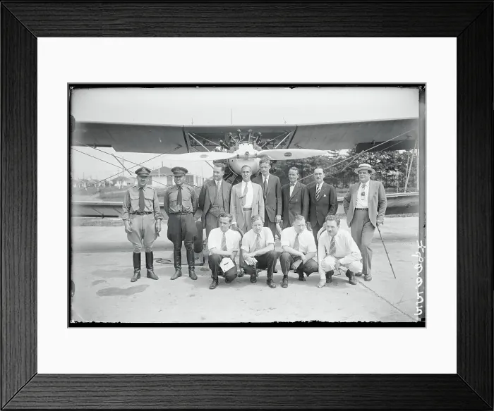 Framed Print : Portrait of Charles Lindbergh and Other Dignitaries