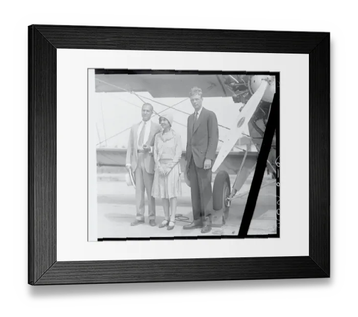 Framed Print : Portrait of Mr. and Mrs. Lindbergh with Harry Guggenheim Framed Print : Portrait of Mr. and Mrs. Lindbergh with Harry Guggenheim