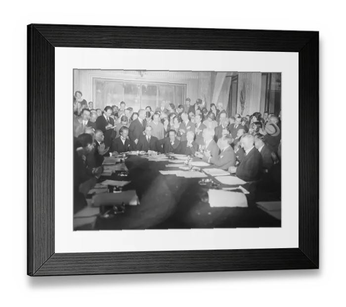 Framed Print : Reparations Accord Meeting in Session Framed Print : Reparations Accord Meeting in Session