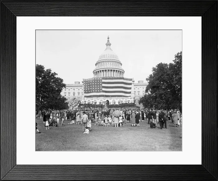 Framed Print : Flag Ceremony / Flag In Front / White House Framed Print : Flag Ceremony / Flag In Front / White House