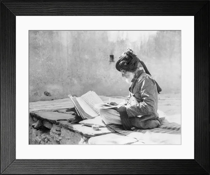 Framed Print : Man Reading the Koran Framed Print : Man Reading the Koran