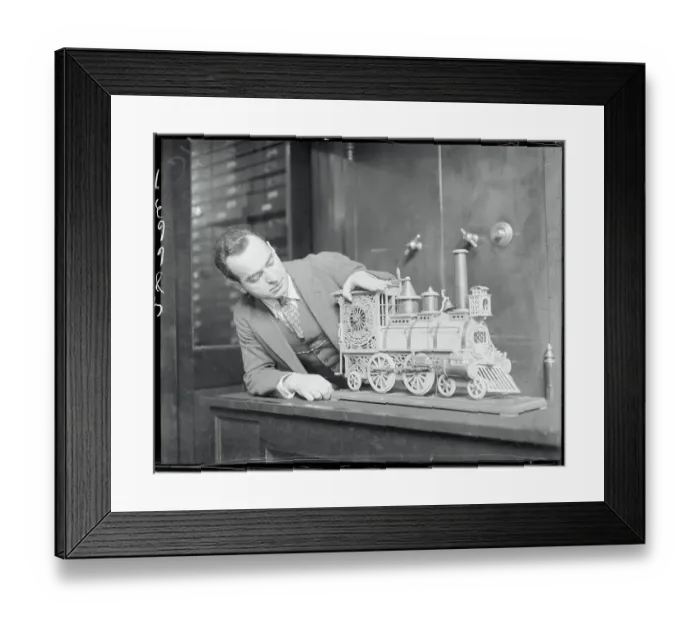 Framed Print : George Kopelman and Train Clock Framed Print : George Kopelman and Train Clock