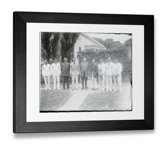 Framed Print : Herbert Hoover and Players Framed Print : Herbert Hoover and Players