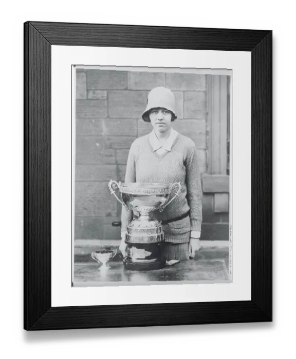 Framed Print : Joyce Wethered Posing with Her Trophy Cup Framed Print : Joyce Wethered Posing with Her Trophy Cup