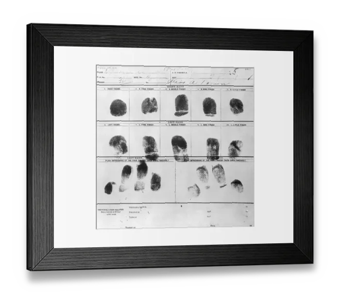 Framed Print : Al Scarface Capone's Fingerprints Framed Print : Al Scarface Capone's Fingerprints