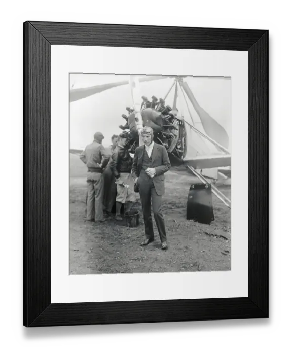 Framed Print : Harold F. Pitcairn and His Airplane Framed Print : Harold F. Pitcairn and His Airplane
