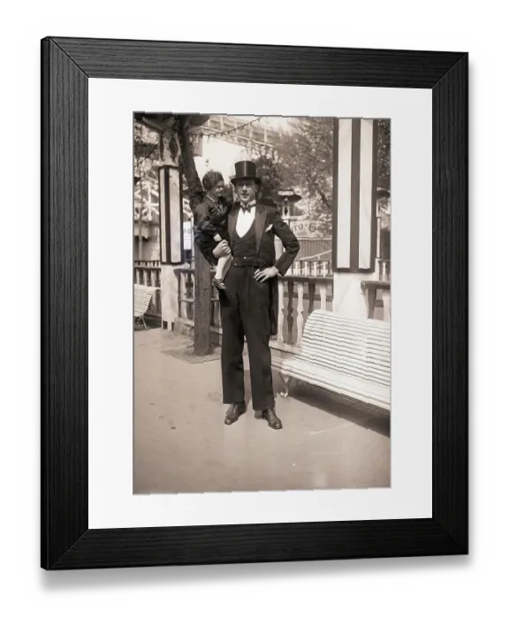 Framed Print : Circus Giant Holding Dwarf Woman Framed Print : Circus Giant Holding Dwarf Woman