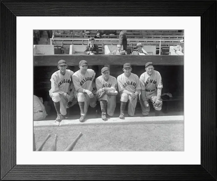 Framed Print : Rogers Hornsby Posing with Other Notable Chicago Cubs Framed Print : Rogers Hornsby Posing with Other Notable Chicago Cubs