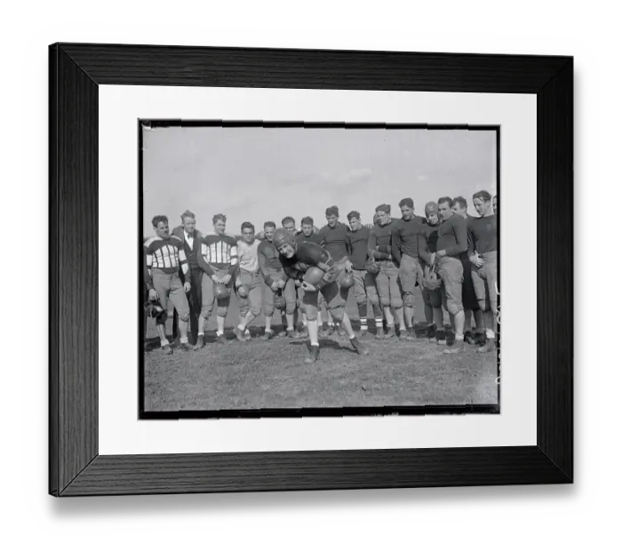 Framed Print : Harold Grange Showing His Teammate Some Moves Framed Print : Harold Grange Showing His Teammate Some Moves
