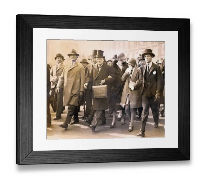 Framed Print : Churchill Carrying Briefcase Framed Print : Churchill Carrying Briefcase