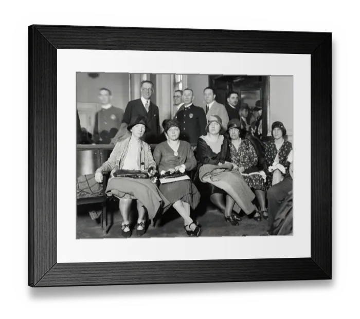 Framed Print : Women Protesting at Hearing Framed Print : Women Protesting at Hearing