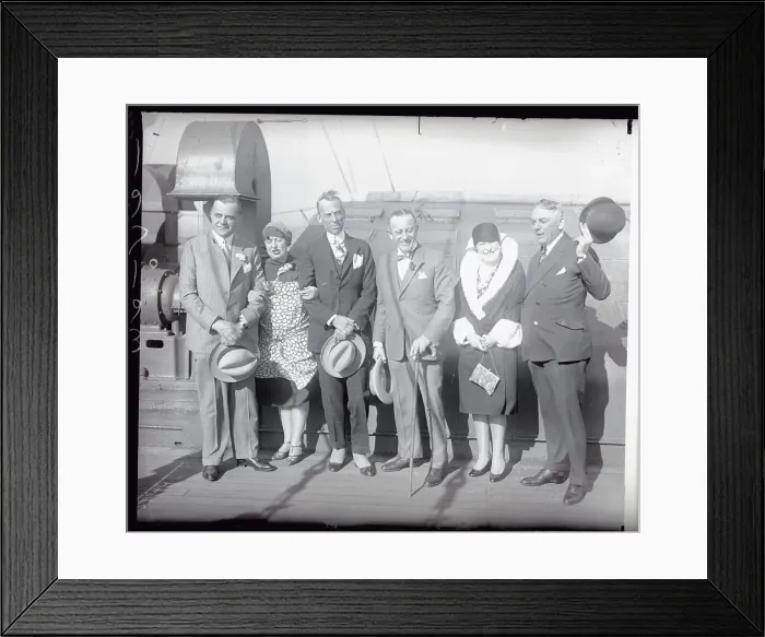 Framed Print : Auto Executives Arriving on Ship