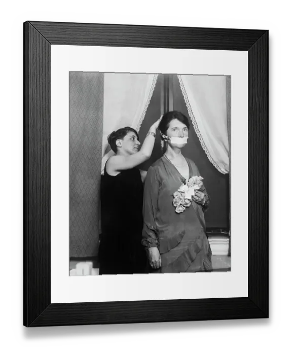 Framed Print : Margaret Sanger Has Her Mouth Covered Framed Print : Margaret Sanger Has Her Mouth Covered