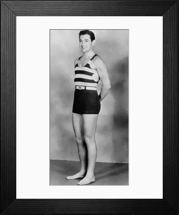 Framed Print : Johnny Mack Brown Posing in Swimsuit Framed Print : Johnny Mack Brown Posing in Swimsuit