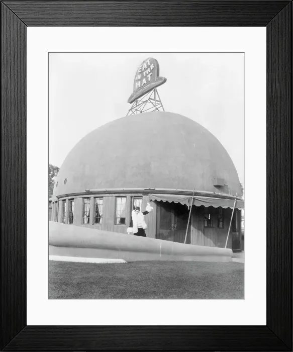 Framed Print : Esther Ralston in Front of Brown Derby Framed Print : Esther Ralston in Front of Brown Derby