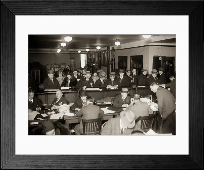 Framed Print : Busy IRS Office as People File Taxes Framed Print : Busy IRS Office as People File Taxes