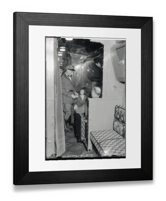 Framed Print : Conductor Collecting Tickets From Passengers