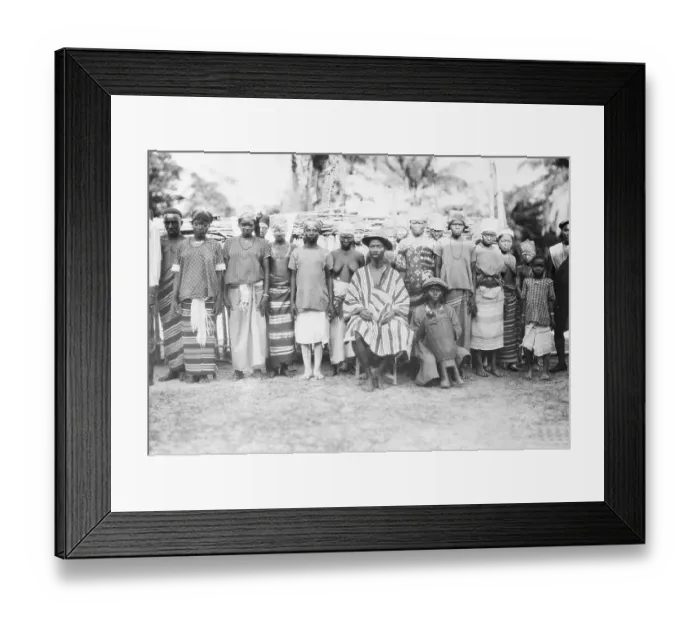 Framed Print : Liberian Chief with Wives Framed Print : Liberian Chief with Wives