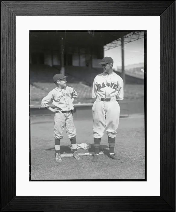Framed Print : George Sisler Posing with Son Framed Print : George Sisler Posing with Son
