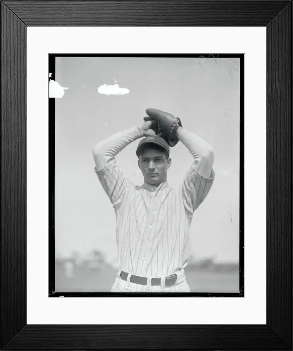 Framed Print : Portrait of NY Yankee Hank Johnson