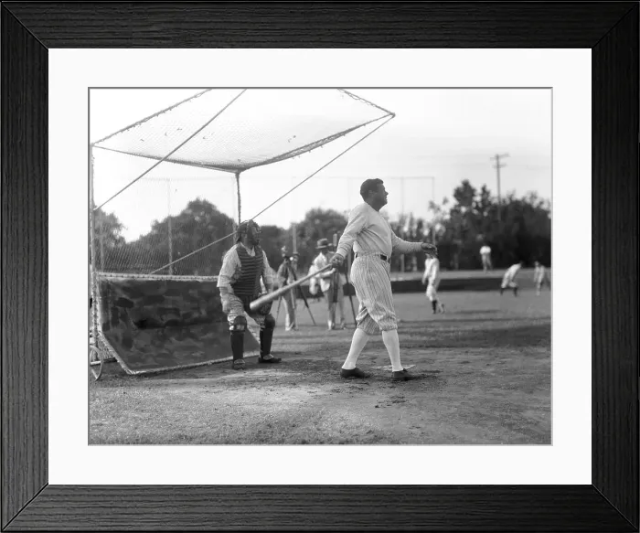 Framed Print : Babe Ruth Swinging Baseball Bat Framed Print : Babe Ruth Swinging Baseball Bat