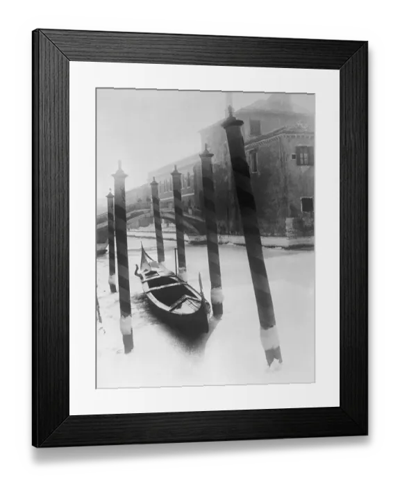 Framed Print : Romantic Venetian View of Boats in Canal Area Framed Print : Romantic Venetian View of Boats in Canal Area