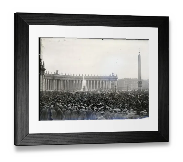 Framed Print : Crowd In Square Wearing Hats Framed Print : Crowd In Square Wearing Hats